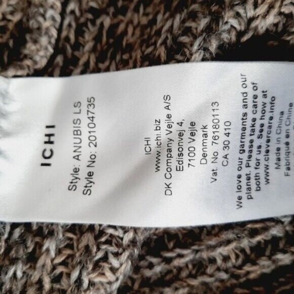 ICHI Denmark Anubis Crewneck Pullover Knit Sweater Gray Sz S - Picture 12 of 13